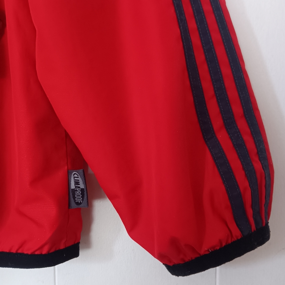 Adidas Men's Sporty Red Striped ClimaProof Hooded Pullover Windbreaker Jacket S - Picture 7 of 15
